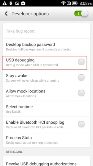 Enable USB Debugging to run Appium