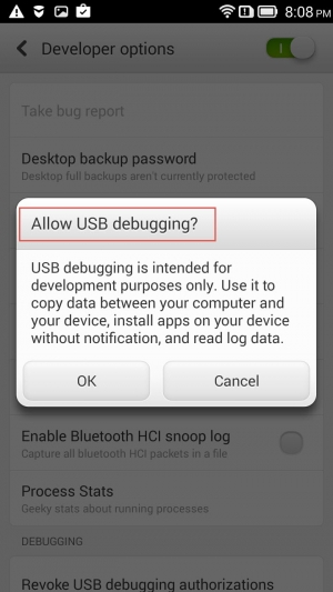 Warning to Enable USB Debugging for Appium