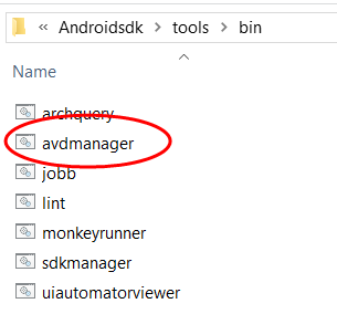 AVDManager location Android studio