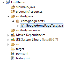 maven Testng Java project