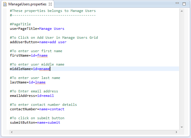 manage users properties file