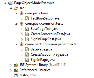 Page Object Model Structure